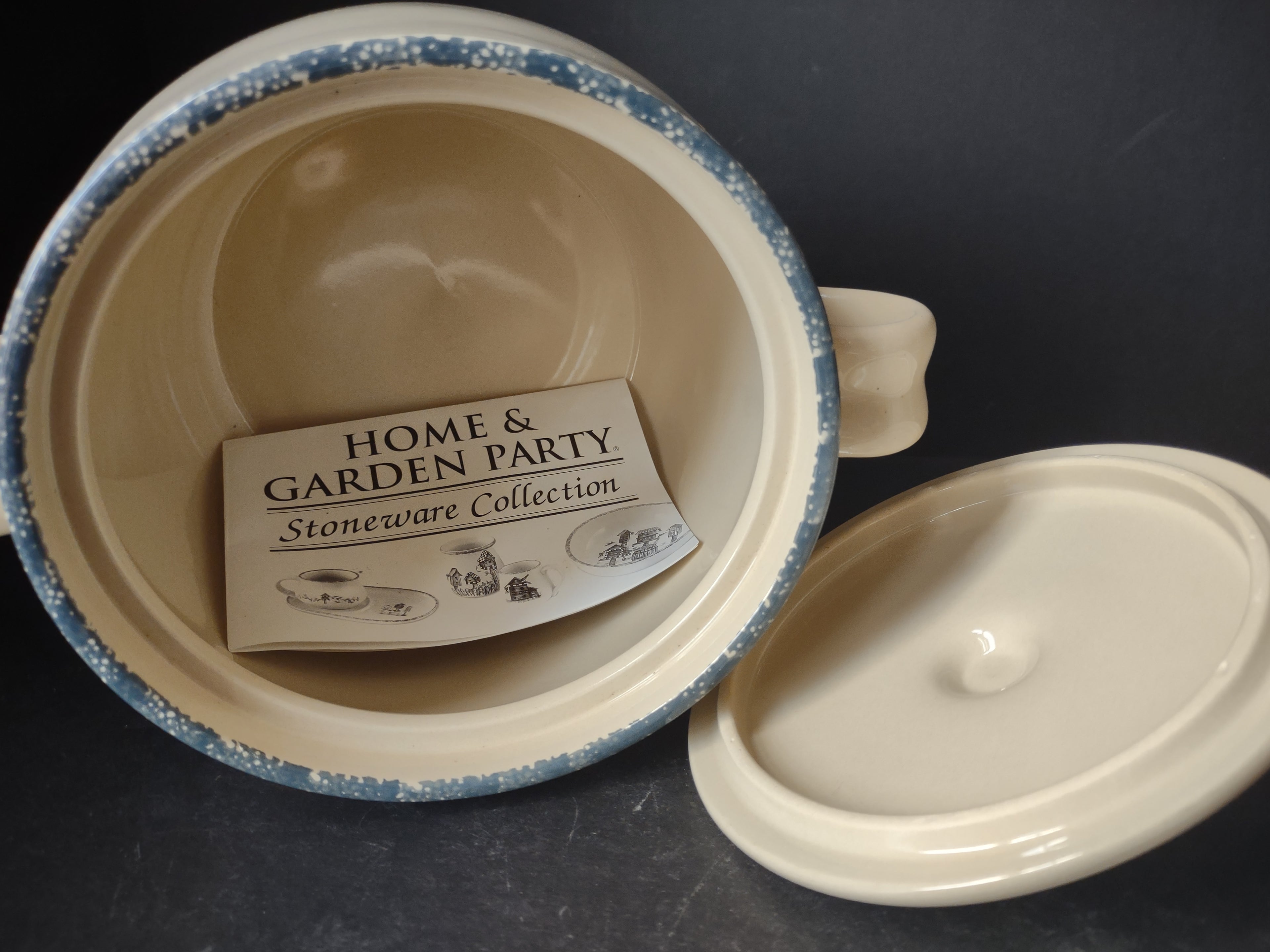 Home and Garden Party Stoneware Birdhouse Bean Pot Cookie Jar Handles (lot 2934c)