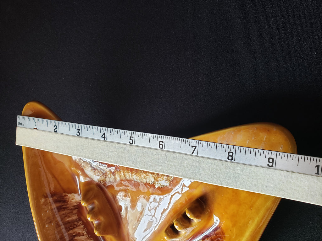 Ashtray Brown Orange Glazed Ceramic Vintage Retro 1970s Mid Century (lot 2156d)
