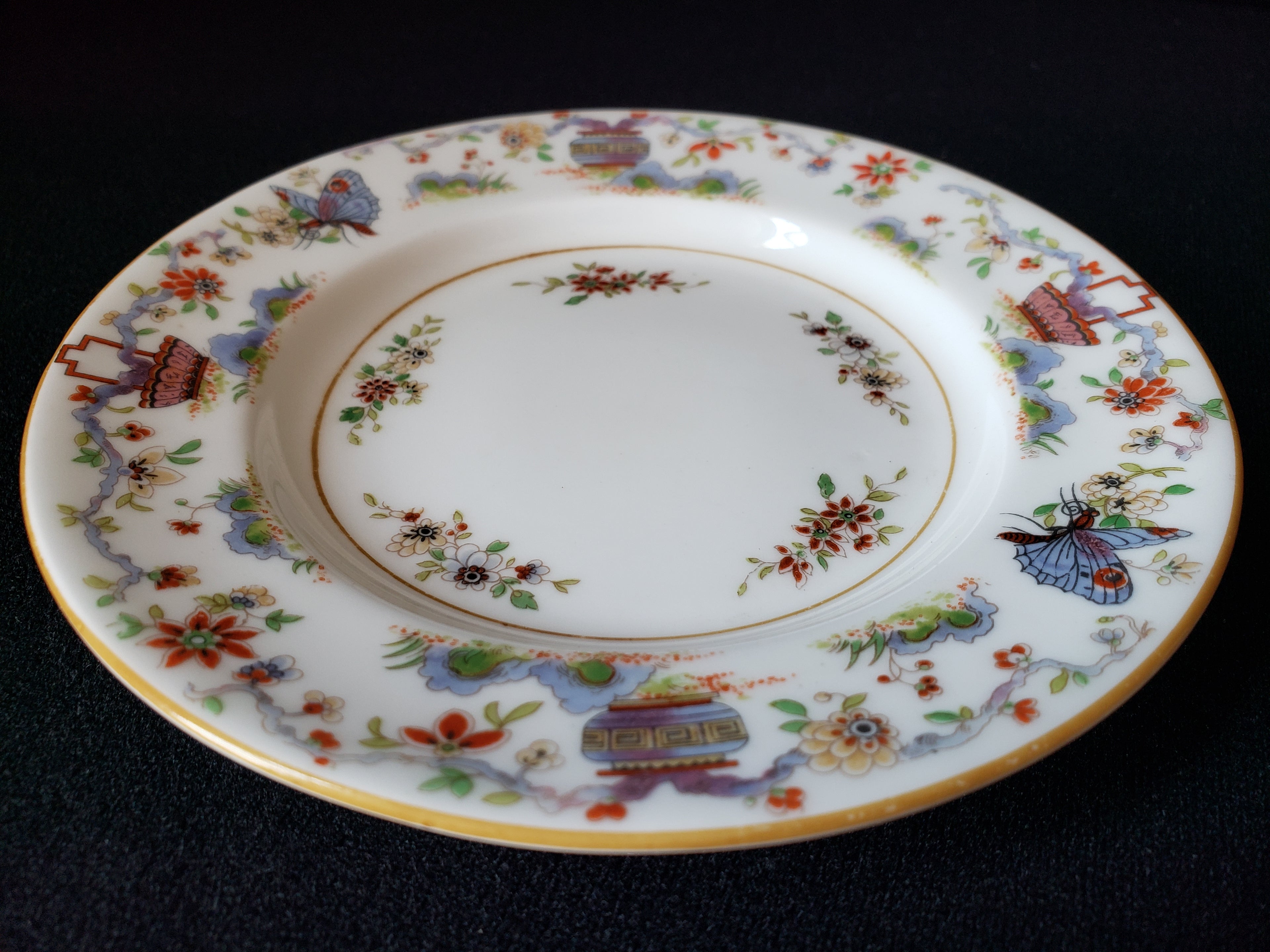 Vintage Royal Worcester Higgins & Seiter Butterfly Bread Plate 6" (lot 2116)