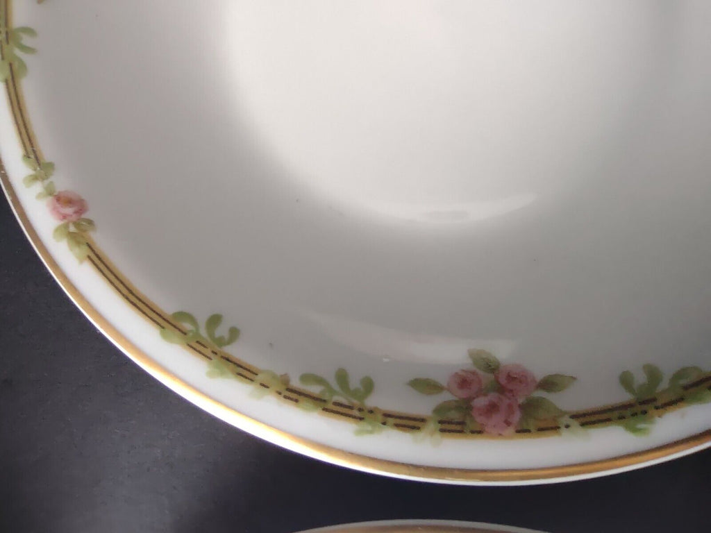 Haviland Limoges Schleiger 625 A Red Rose 6 x Coupe Salad Plate 7-1/2" (lot 537)