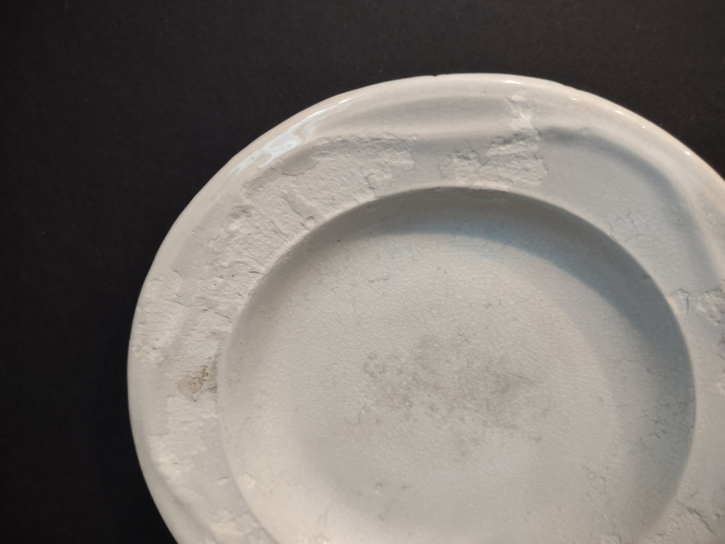 Vintage Ironstone Heavy Crazing Primitive Farmhouse Small Plate x 4 (lot 5346)