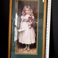 Vintage Home Interiors Homco Girl with Letter Golden Green (lot 2630c)