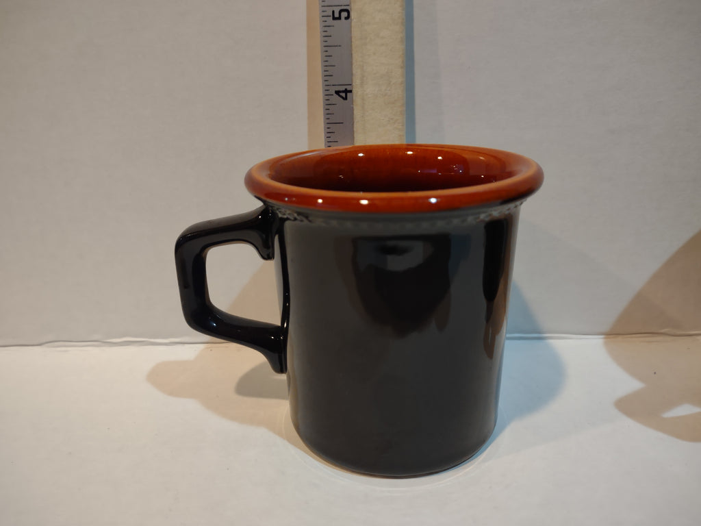 Vintage MCM Ironstone Amber Octagon Teacup Mug x 3 Rustic USA (lot 5009)