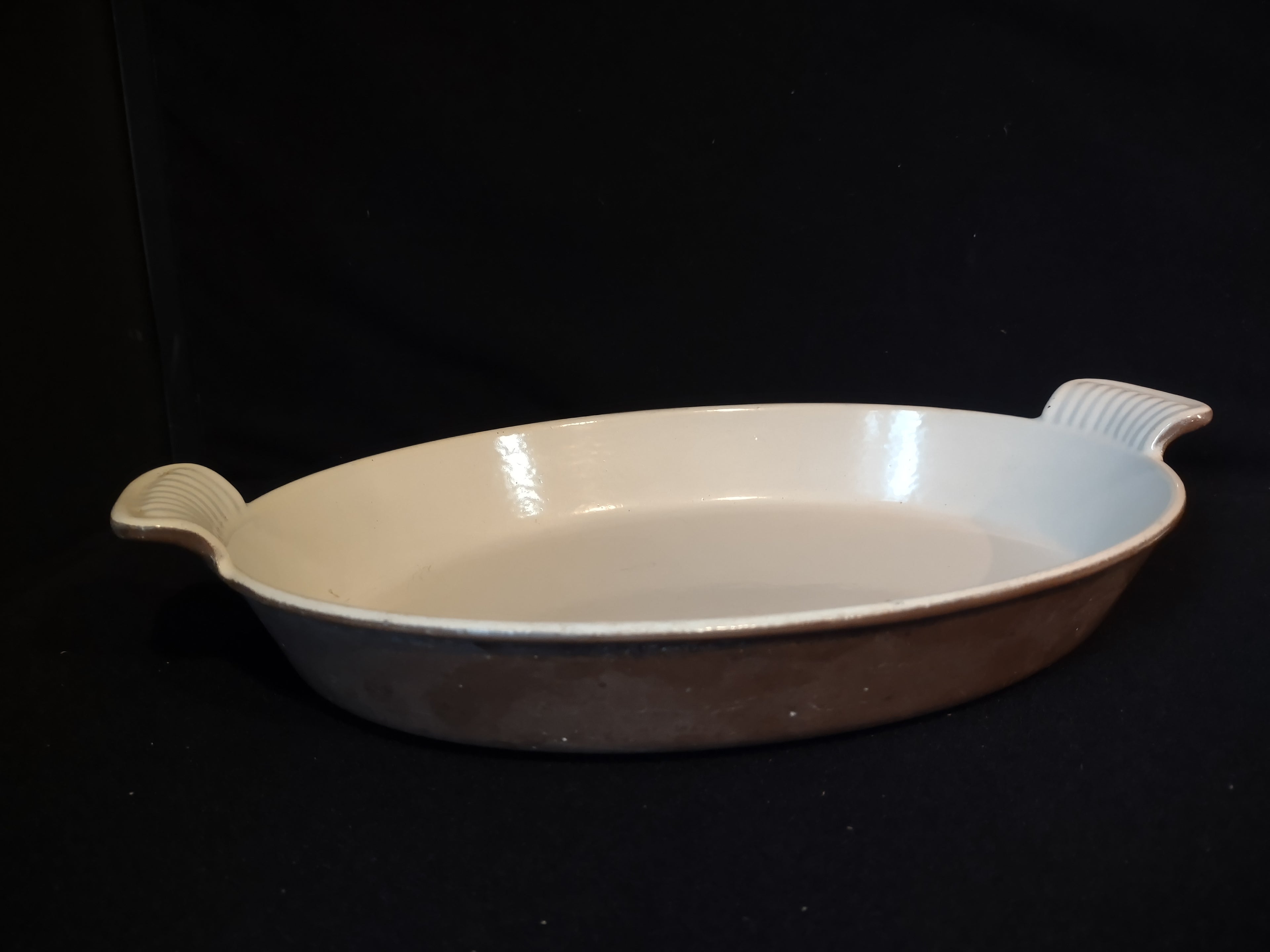 Le Creuset #32 Brown Enameled Cast Iron Oval Baking Casserole Dish (lot 2850c)