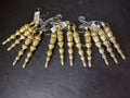 Set of 12 Christmas Ornaments Icicles Golden Sparkly (lot 1750 )