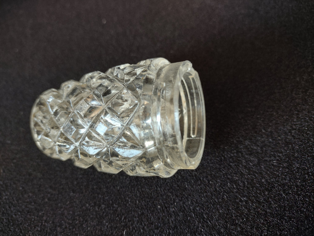 Vintage Salt Pepper Shaker Glass Body Plastic Top IMPERFECT (lot 5396)