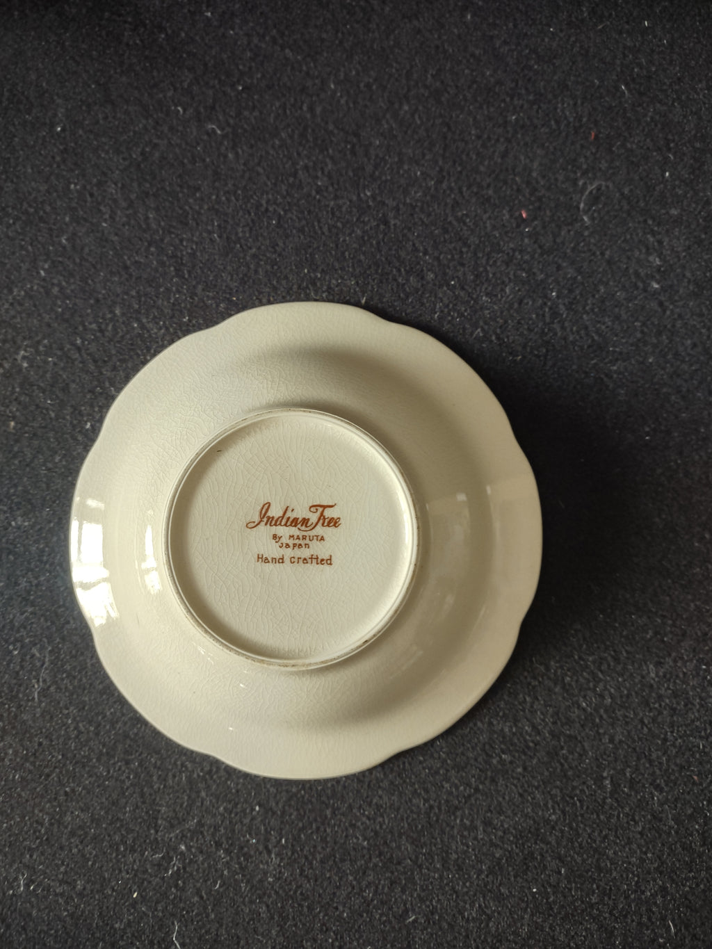 Vintage Maruta Japan Indian Tree 5-1/2" Bowl Floral Brown White (Lot 5055)