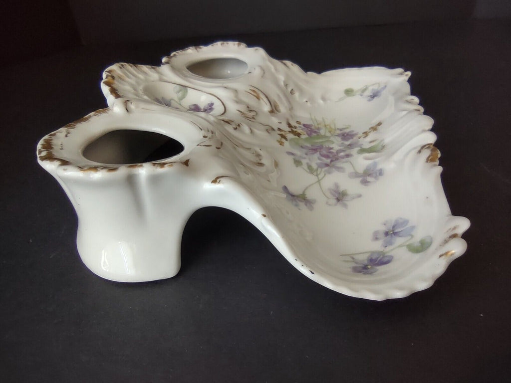 AK CD Limoges France Inkwell Forget me nots Gold Trim (lot 1148)