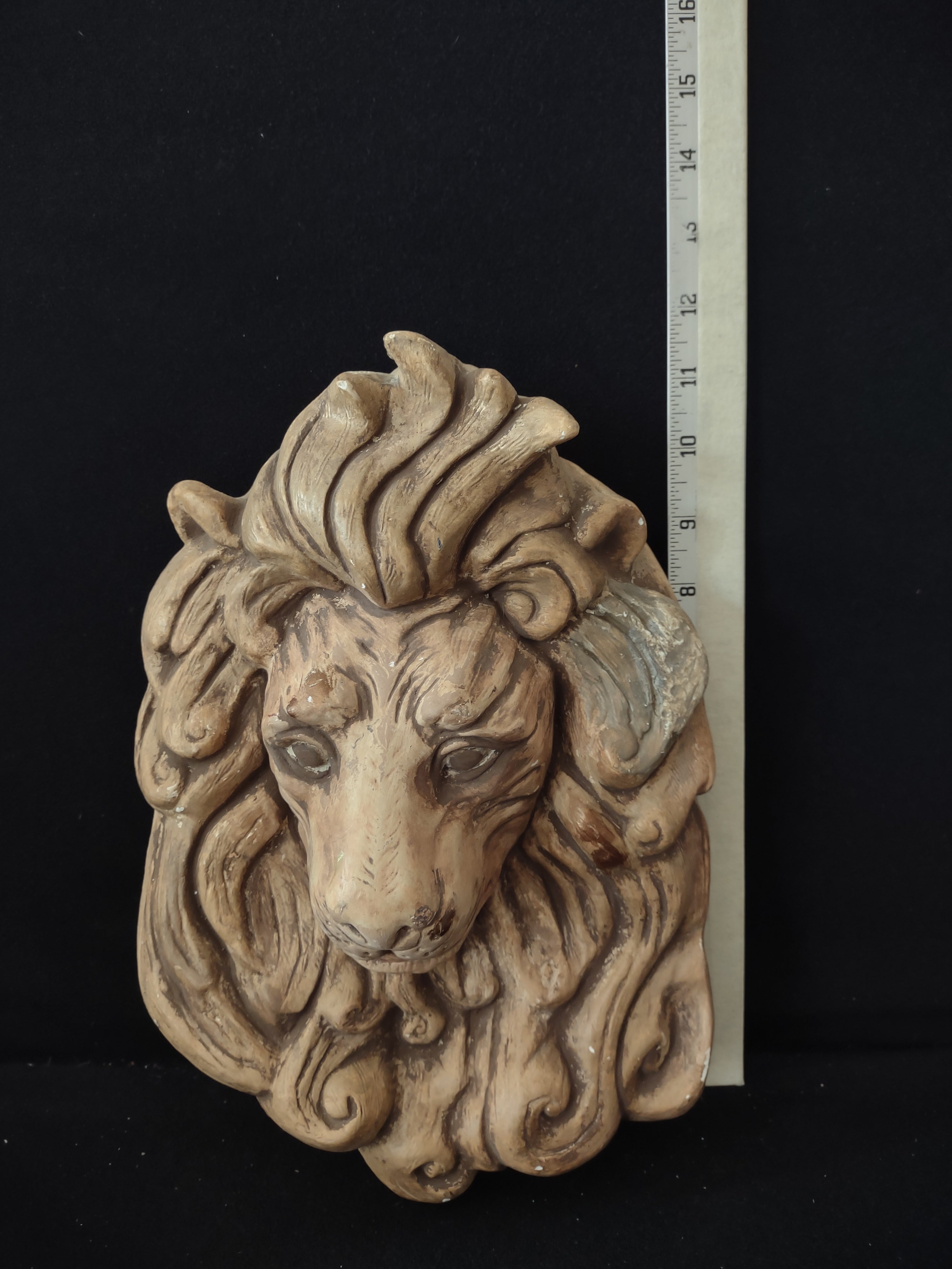 Hand Made Leo/ Wizard Of Oz /Narnia Lion Head Wall Hanging REPAIRED (Lot 3931)
