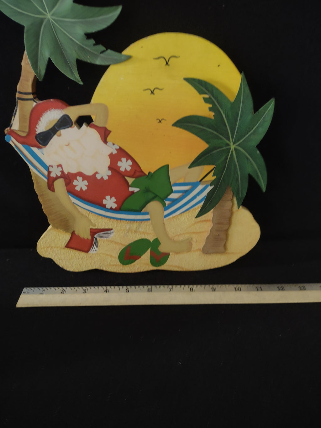 Whimsical Santa On The Beach After Christmas With Palm Trees (Lot 3519)