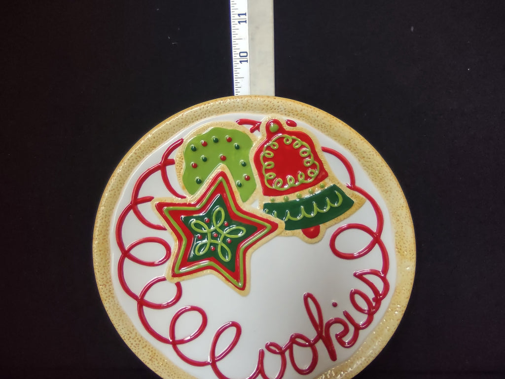 Fitz and Floyd Sugar Coated Christmas Cookies Santa Plate IMPERFECT (lot 1533)