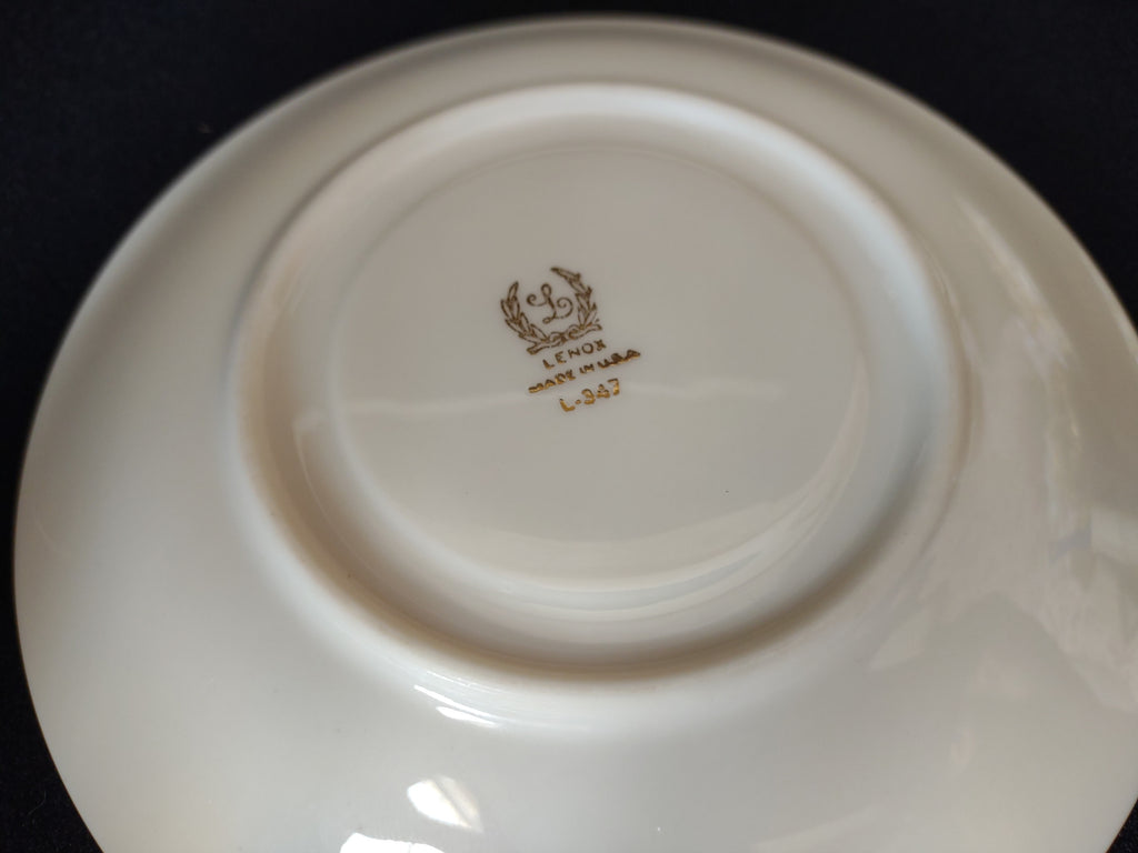 Vintage Lenox L-347 Tea Cup with Saucer Gold Trim Roses (lot 1815)