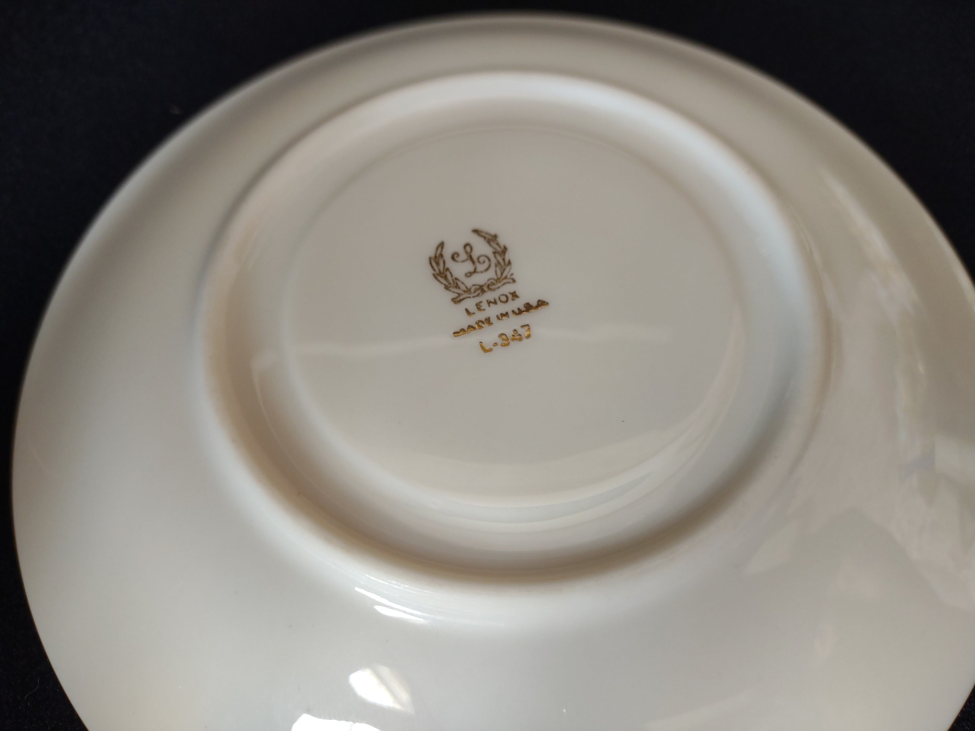 Vintage Lenox L-347 Tea Cup with Saucer Gold Trim Roses (lot 1815)