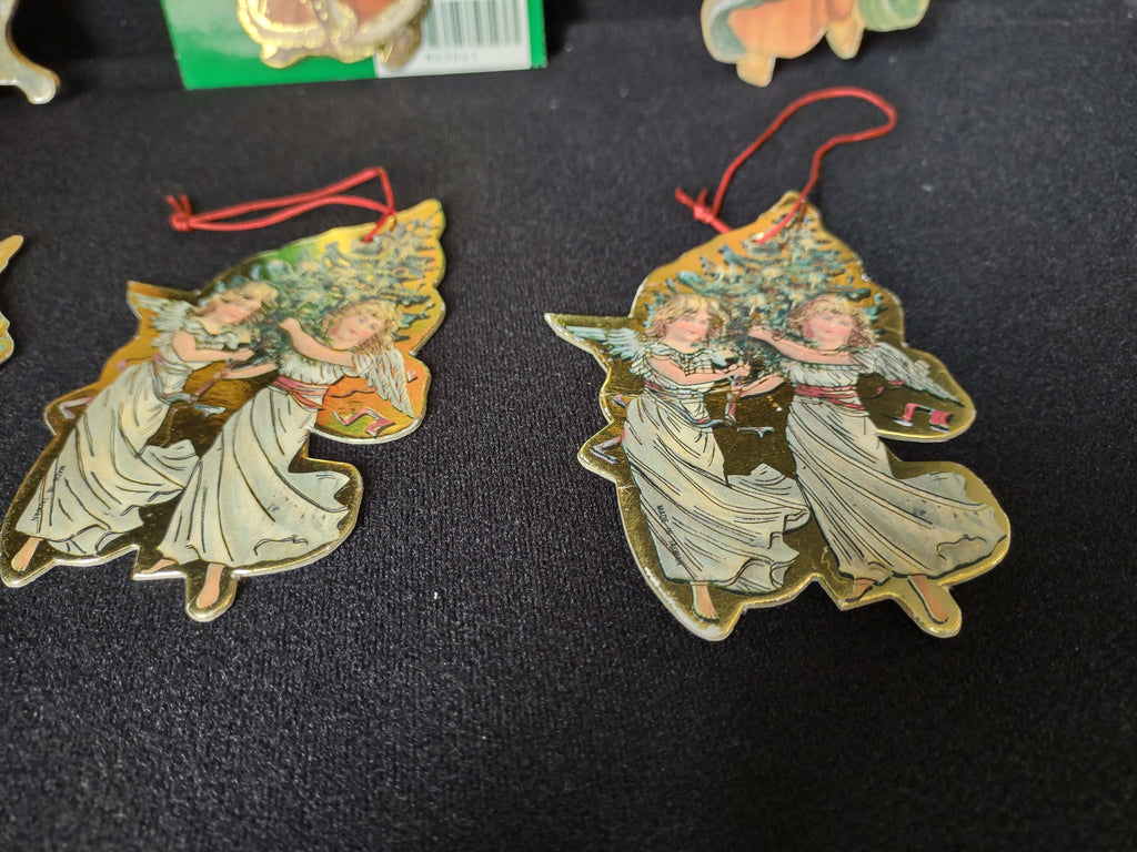 Set of 8 Christmas Ornament Angels Velvetouch (lot 1760)
