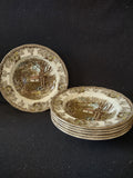 Vintage Johnson Bros Rim Soup Bowl Ironstone The Friendly Village x 6 (Lot 5532)