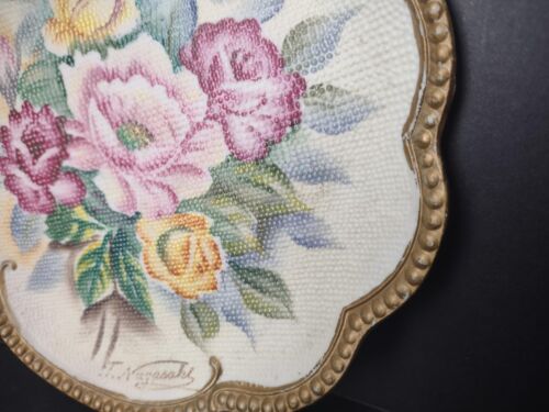 Japan Nagasaki Moriage Plate Rose (lot 754)
