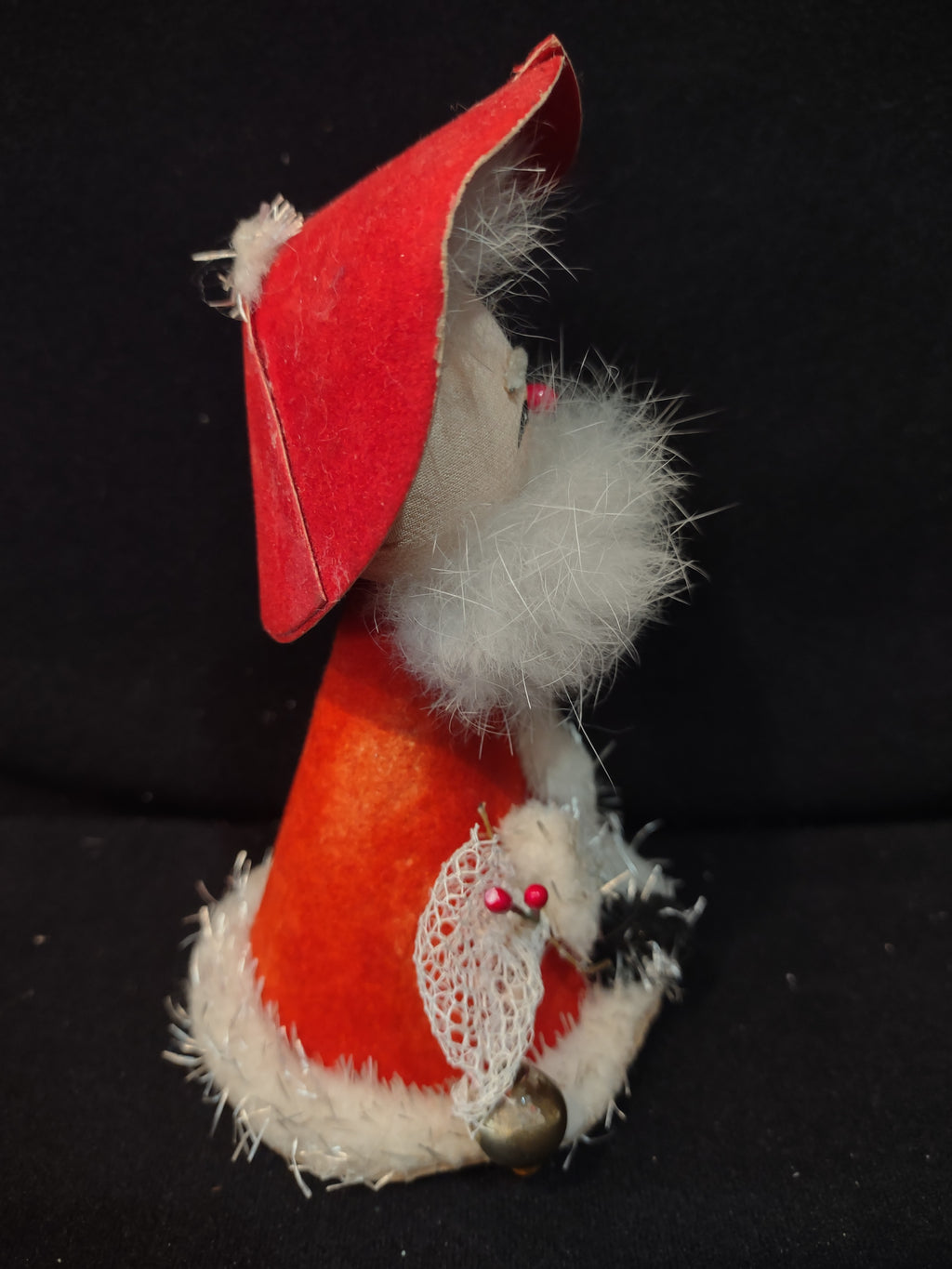 Vintage Flocked Small 5" Santa Claus Japan Christmas (Lot 3951)