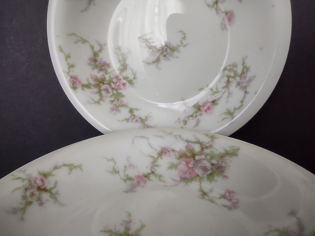 Haviland Limoges 7 x Small Bowl 5-1/2" Pink White Cabbage Rose Moss (lot 907)