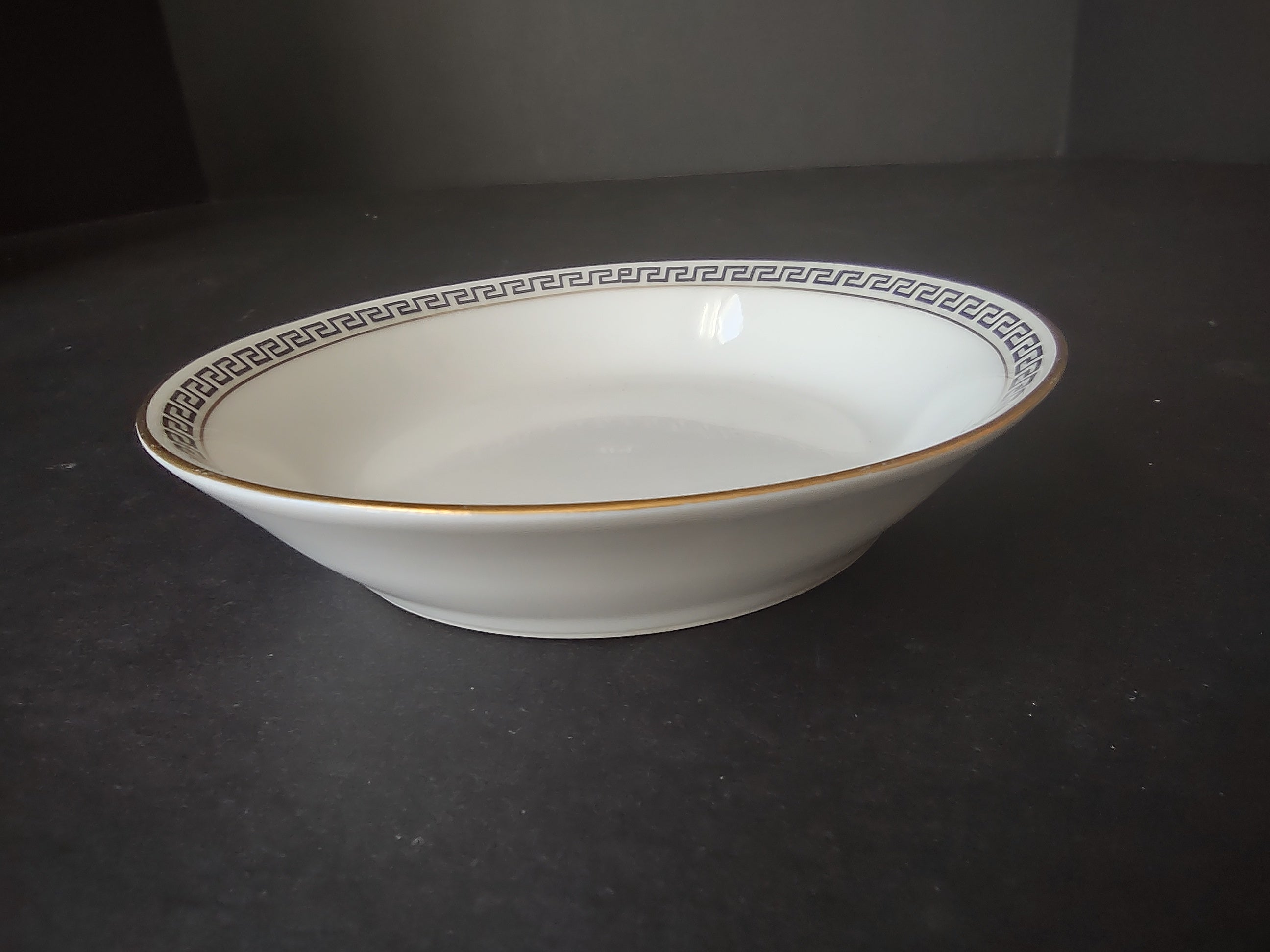 T & V Limoges France Small Bowl Gold Black Decor (lot 1067)