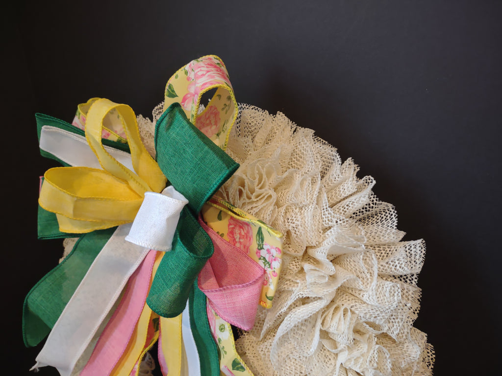 Front Door Wreath Mesh Decor Easter Spring (lot 1364)