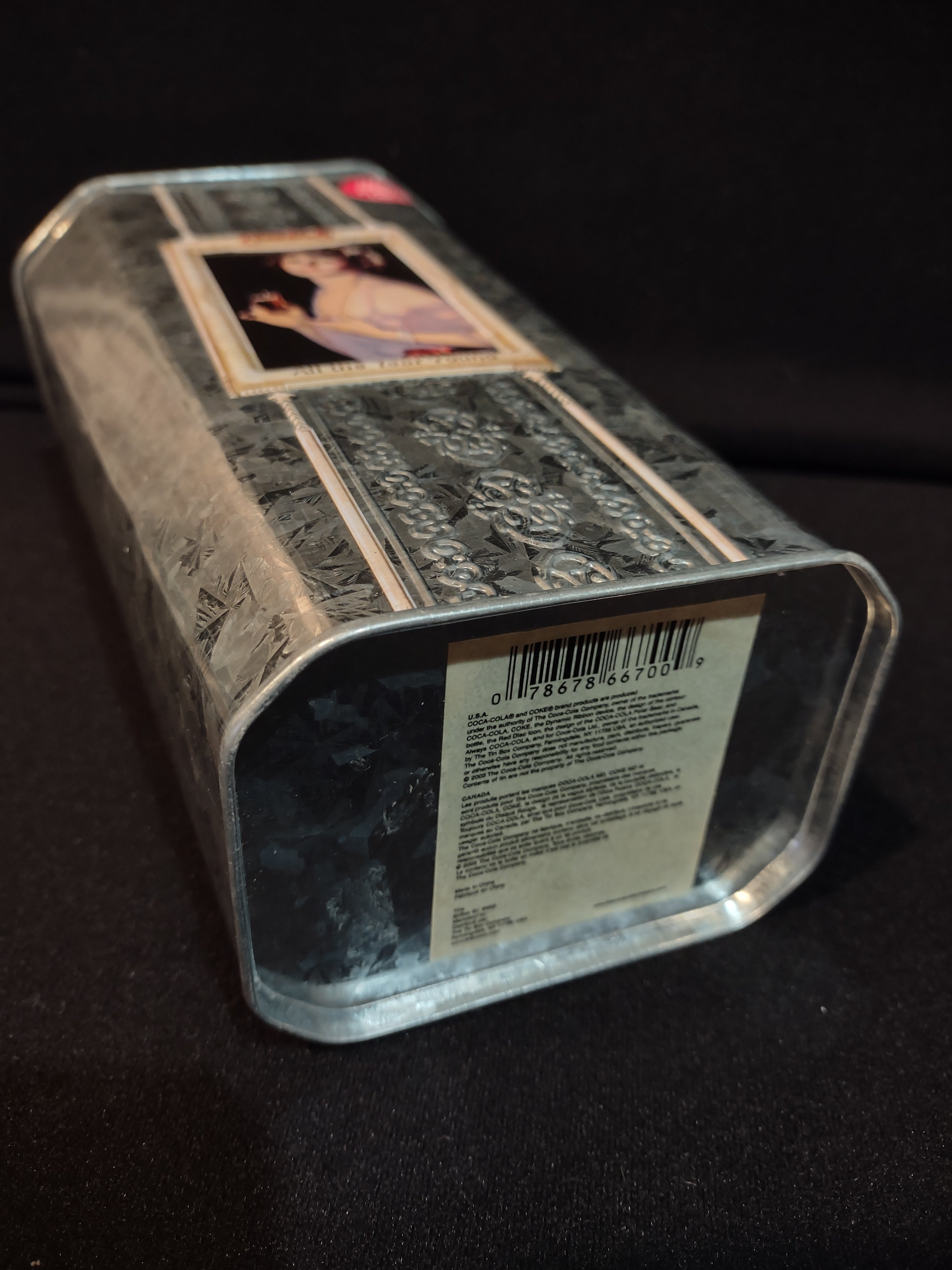 Vintage Coca-Cola Tin Vase Portrait All Year Around 10" (lot 5417)