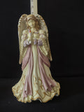 Christmas Vintage Ceramic Winged Angel With Candle Figurine Statue (Lot 3569)