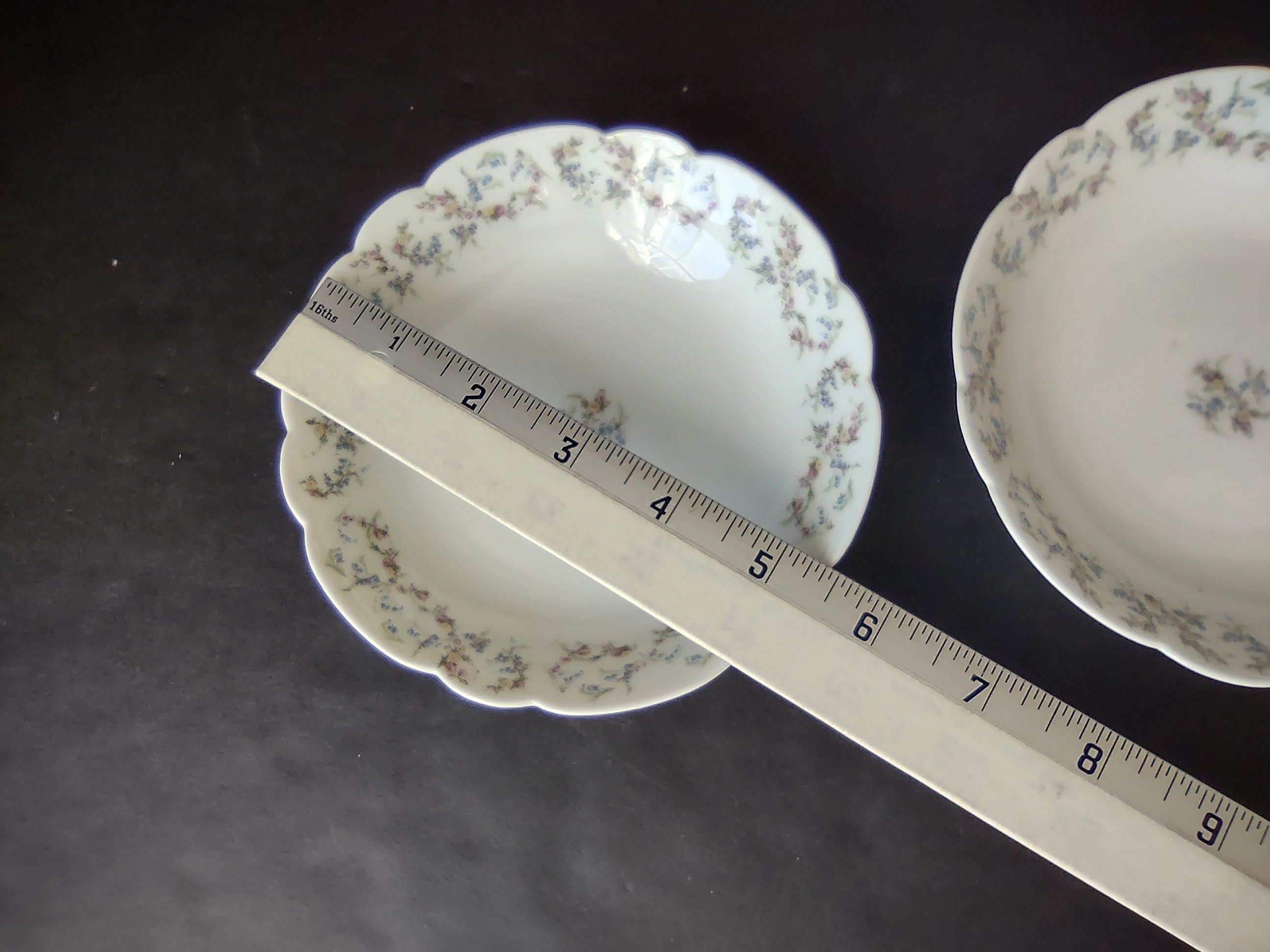 Haviland Limoges French Cottage Shabby Chic 2 x Cranberry Bowl Blue (lot 1117)