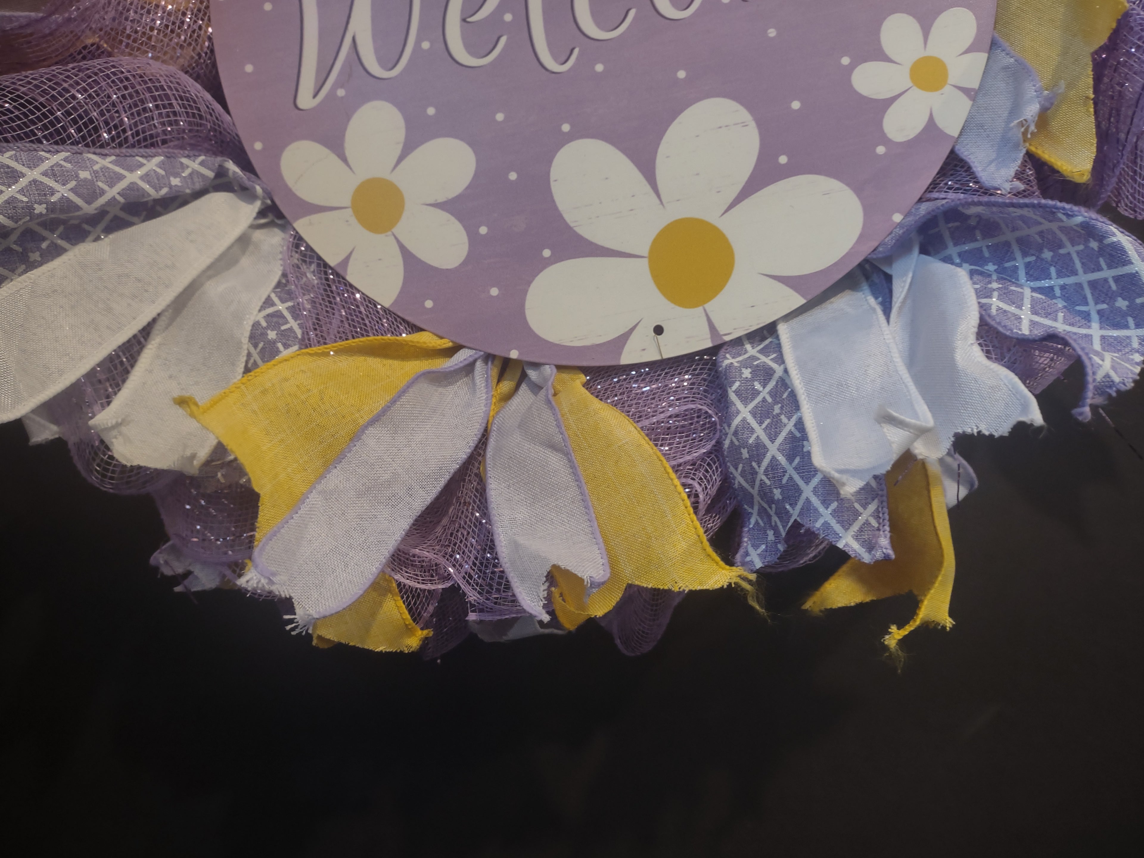 Spring Easter Welcome Wreath Ribbon Mesh (lot 1397)