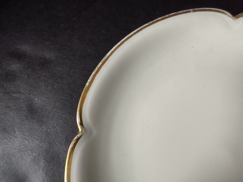 GDA Limoges France Porcelain White Dessert Plate Gold Trim (lot 671)