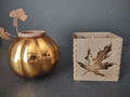 Halloween Fall Thanksgiving Glass Candle Holder and Candle (lot 1191)
