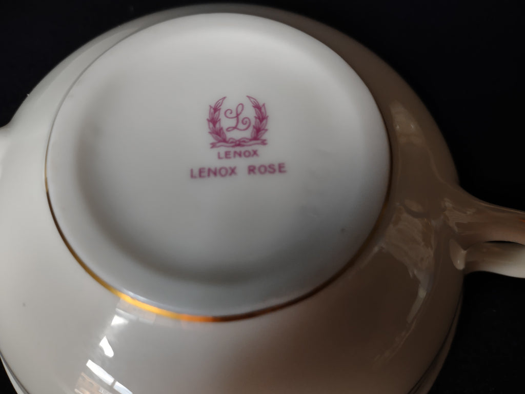 Vintage Lenox Rose Bouillon Cream Soup Cup ONLY Gold Trim (lot 1819)