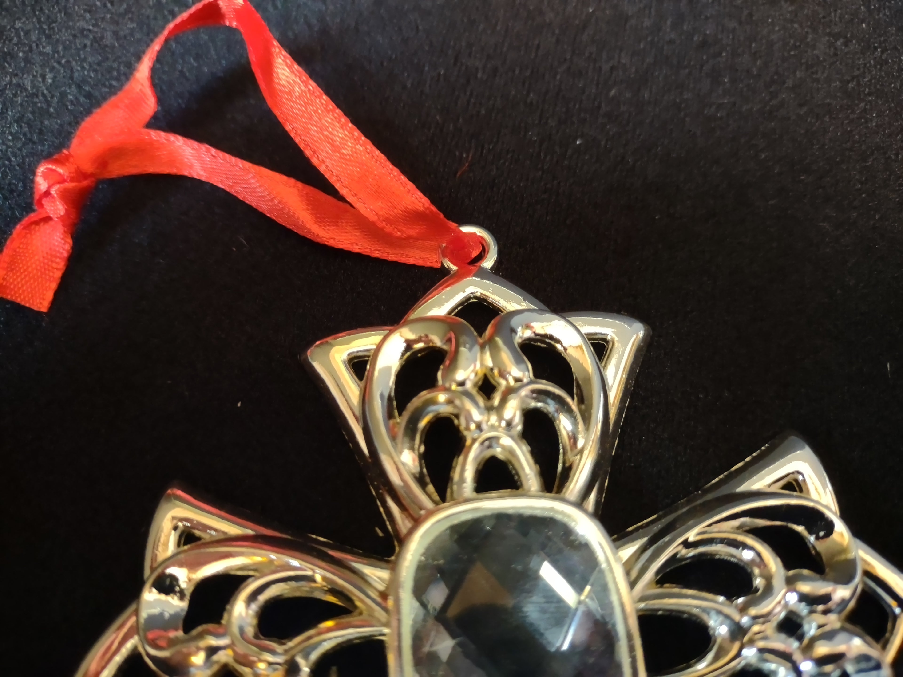 Lenox White Gem Cross Silverplated Christmas Tree Ornament(lot 1663)