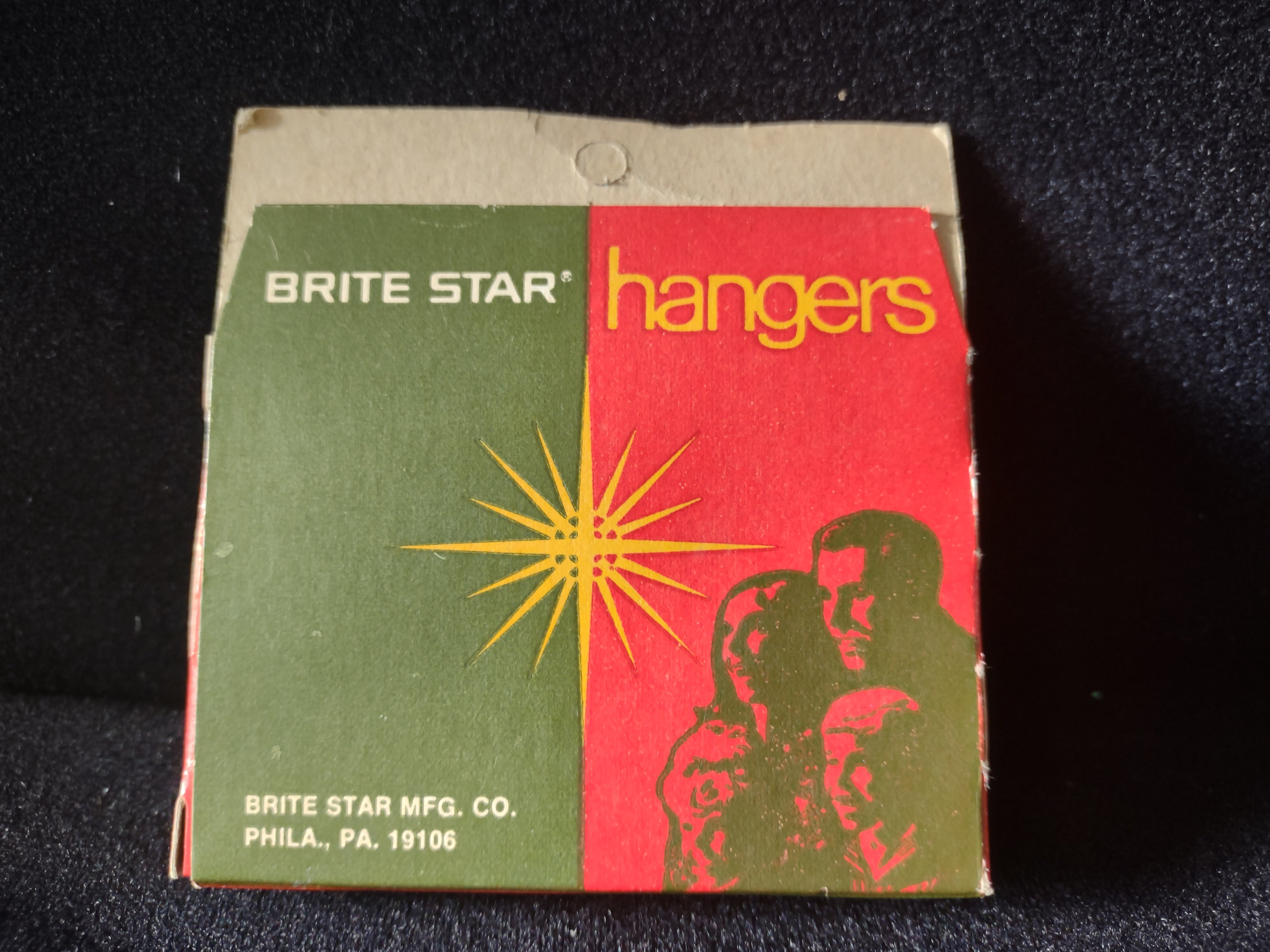 Vintage CHRISTMAS TREE Ornament 75 HOOK Hanger Box & Hooks BRITE STAR USA (3318)