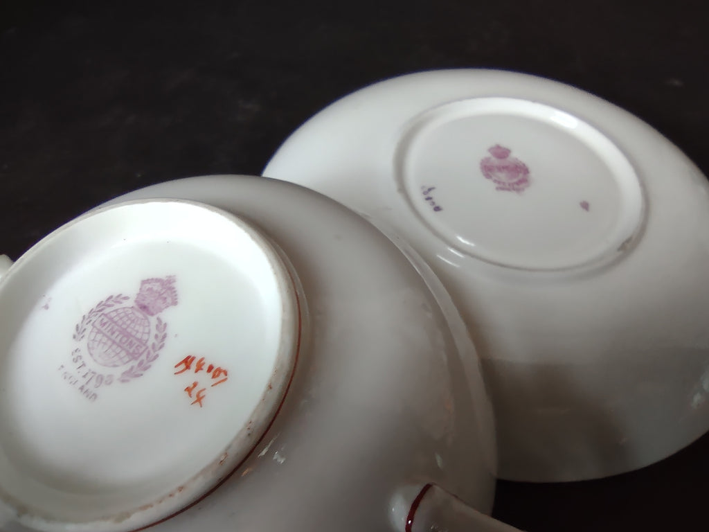 Vintage Minton Rose Garland Swag Boullion Saucer Bone China England (lot 5479)
