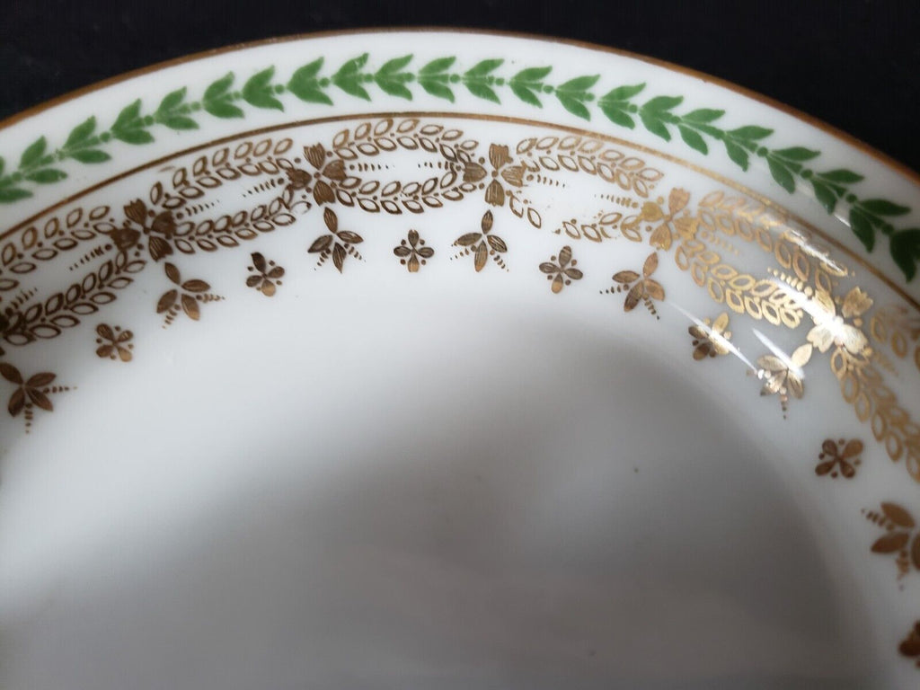JP Limoges France Gold Trim Green Laurel Small Bowl 5" (585-1)