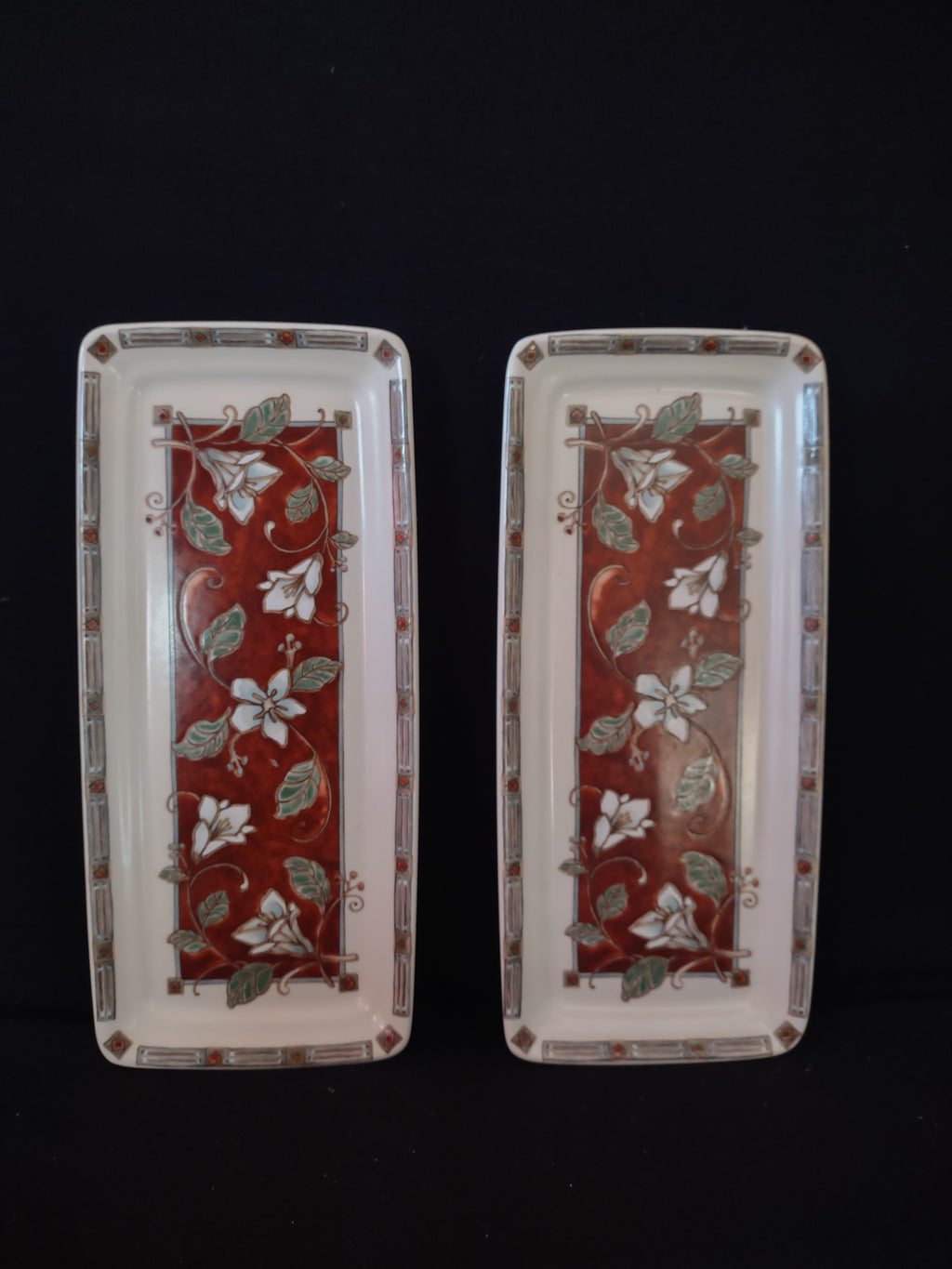 Vintage Pfaltzgraff USA Small Serving Platter x 2 Mission Flower (lot 5271)
