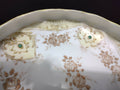 037 Vintage Hand Painted Nippon Moriage Gold Beaded Raised Design Footed Dish