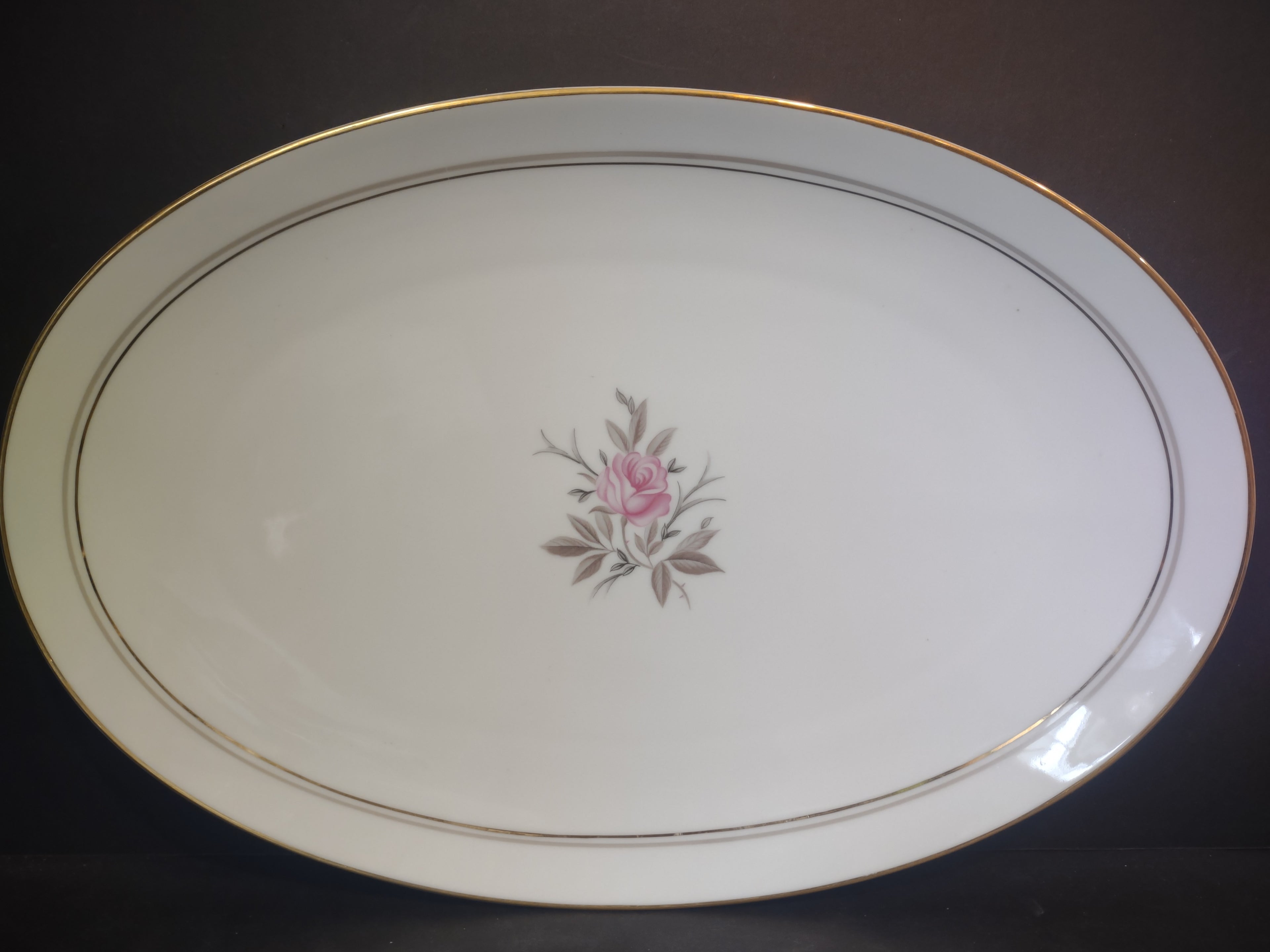 Vintage Noritake Japan Serving Platter Rose Daryl 14" (lot 2615)