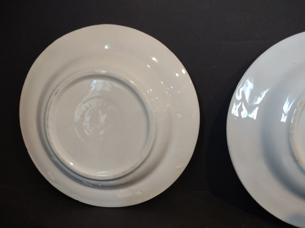 Vintage Ironstone Heavy Crazing Primitive Farmhouse Small Plate x 4 (lot 5346)