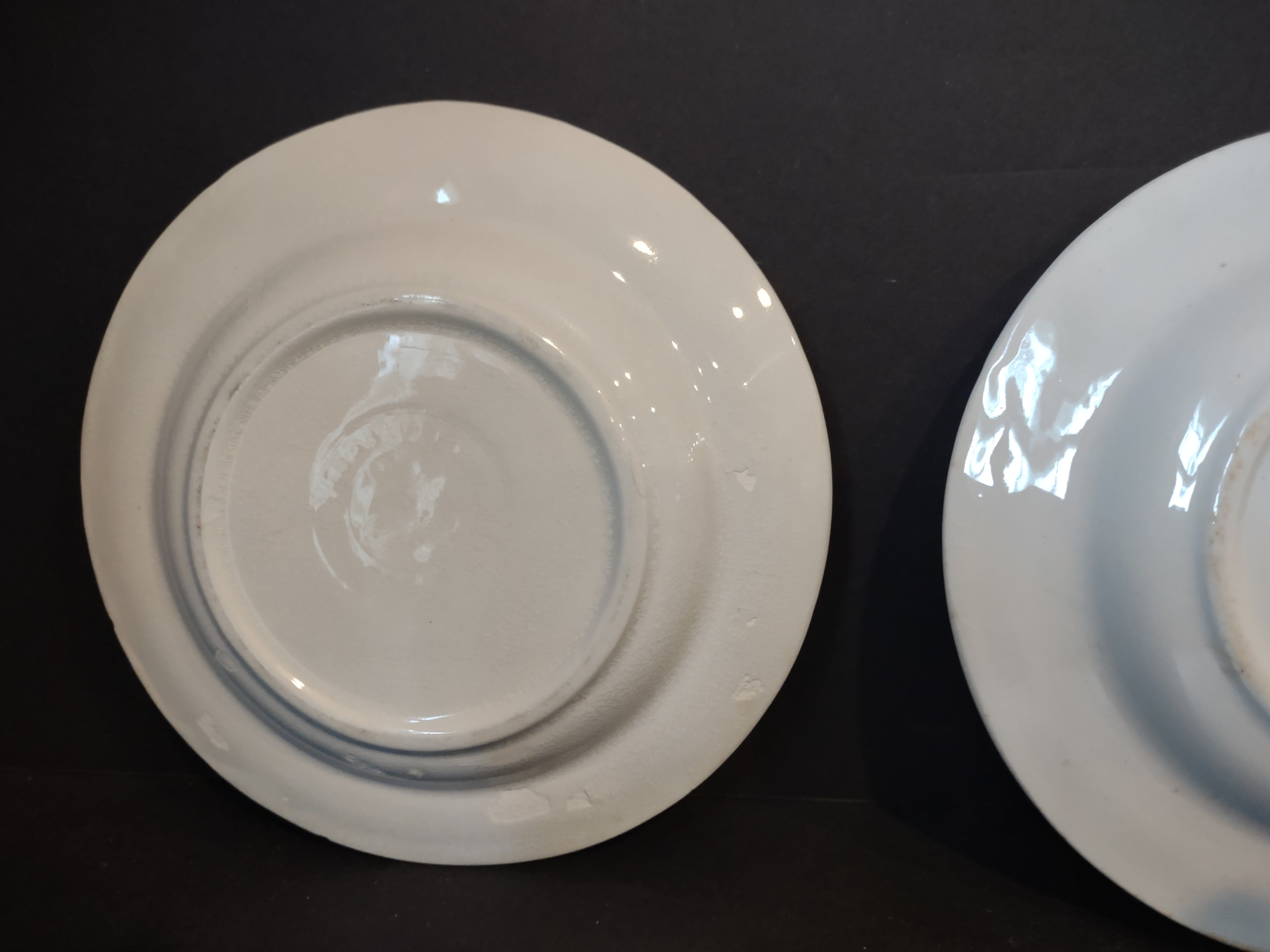 Vintage Ironstone Heavy Crazing Primitive Farmhouse Small Plate x 4 (lot 5346)
