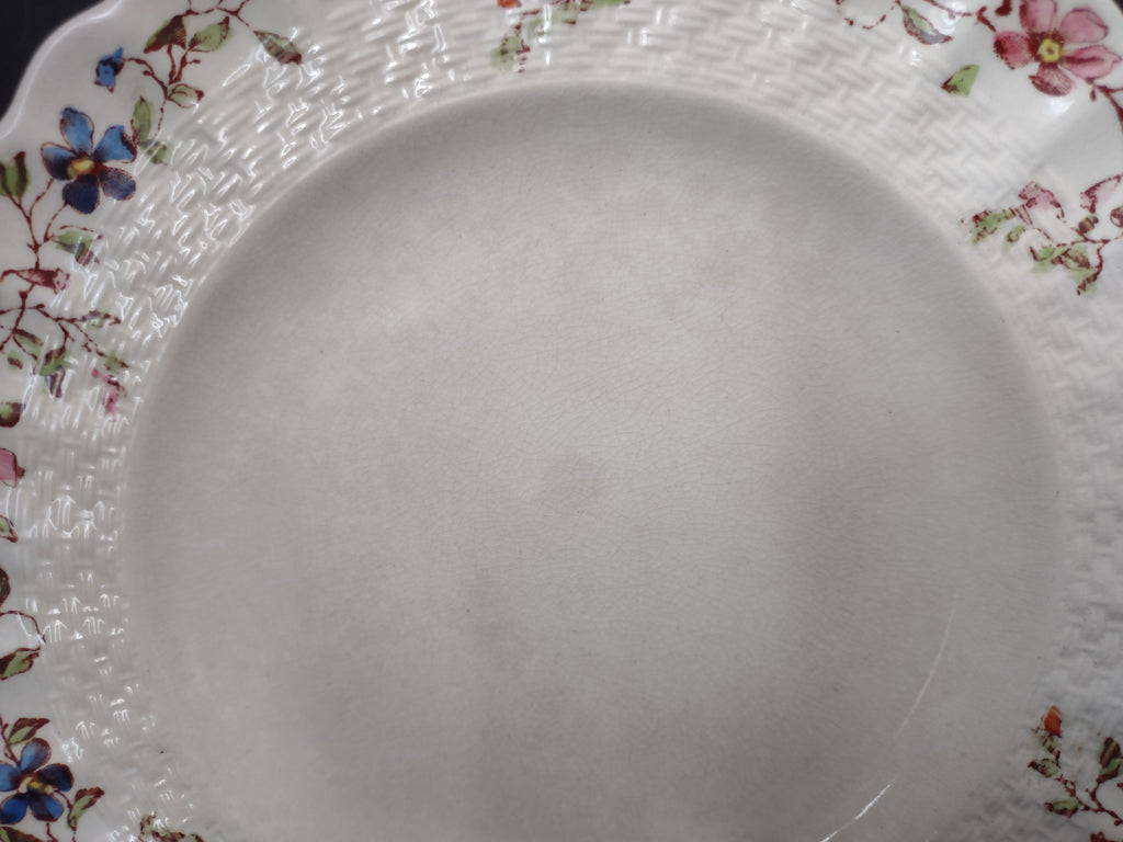 Vintage Copeland Spode Plate Wicker Dale Floral English CRAZING (Lot 5769)