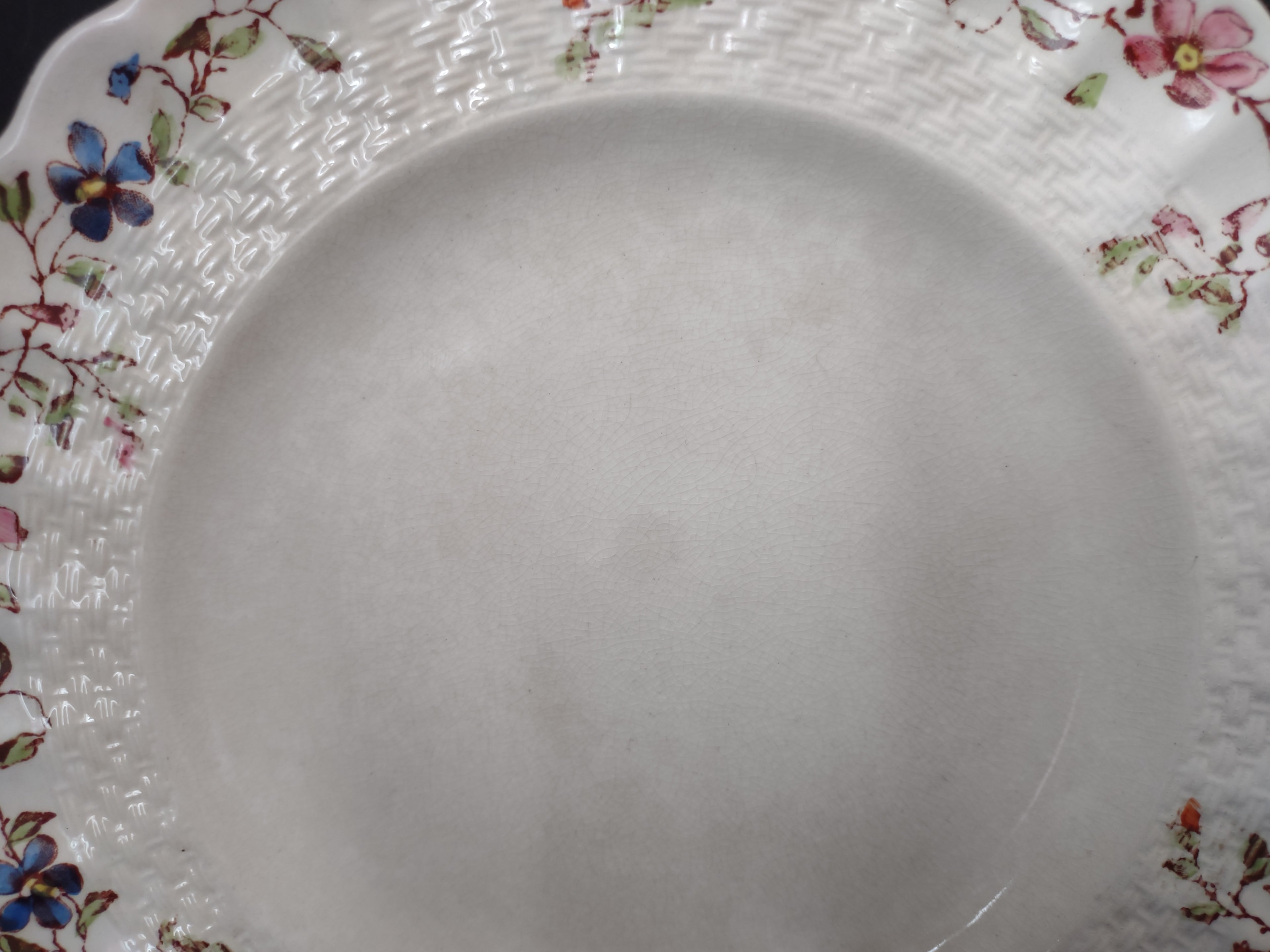 Vintage Copeland Spode Plate Wicker Dale Floral English CRAZING (Lot 5769)