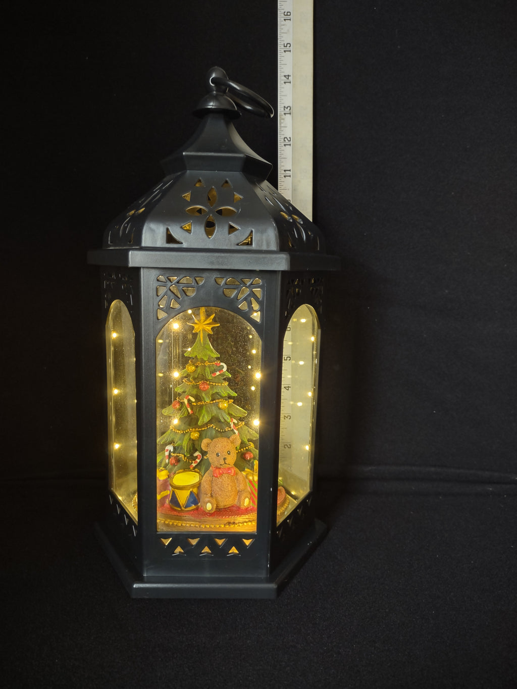 Vintage Christmas Light Up Lantern Tree Bear Battery Operated (lot 2414)