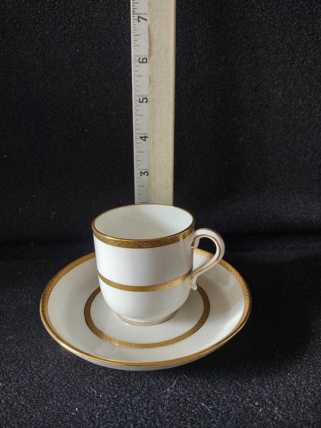 Vintage Minton Gold Gilt Laurel Leaf Fine China IMPERFECT Set Of 4 (Lot 5485)