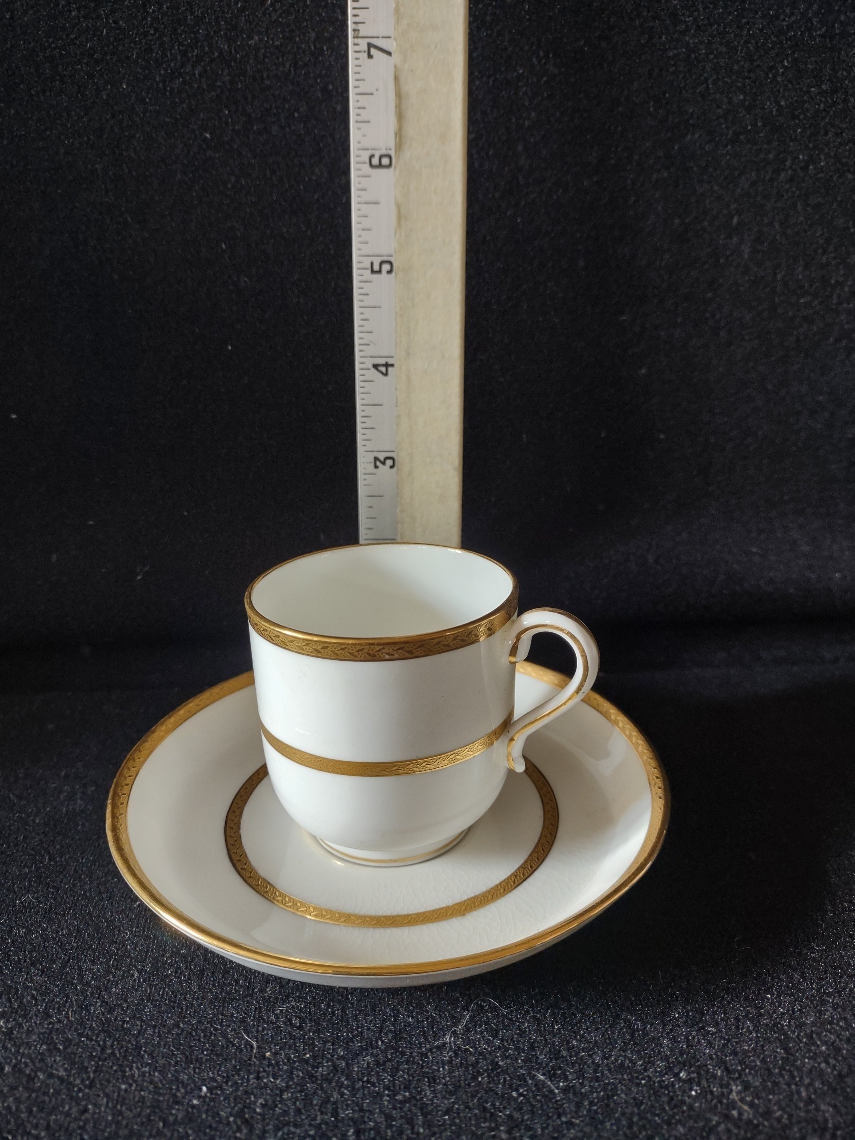 Vintage Minton Gold Gilt Laurel Leaf Fine China IMPERFECT Set Of 4 (Lot 5485)