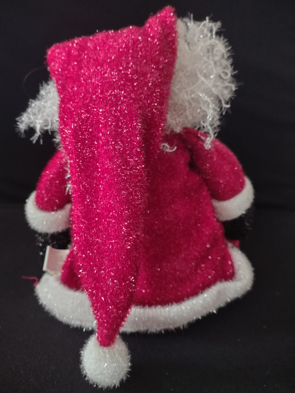 Vintage Christmas Shelf Sitter Santa Claus Weighted Sparkly Plush (Lot 4081)