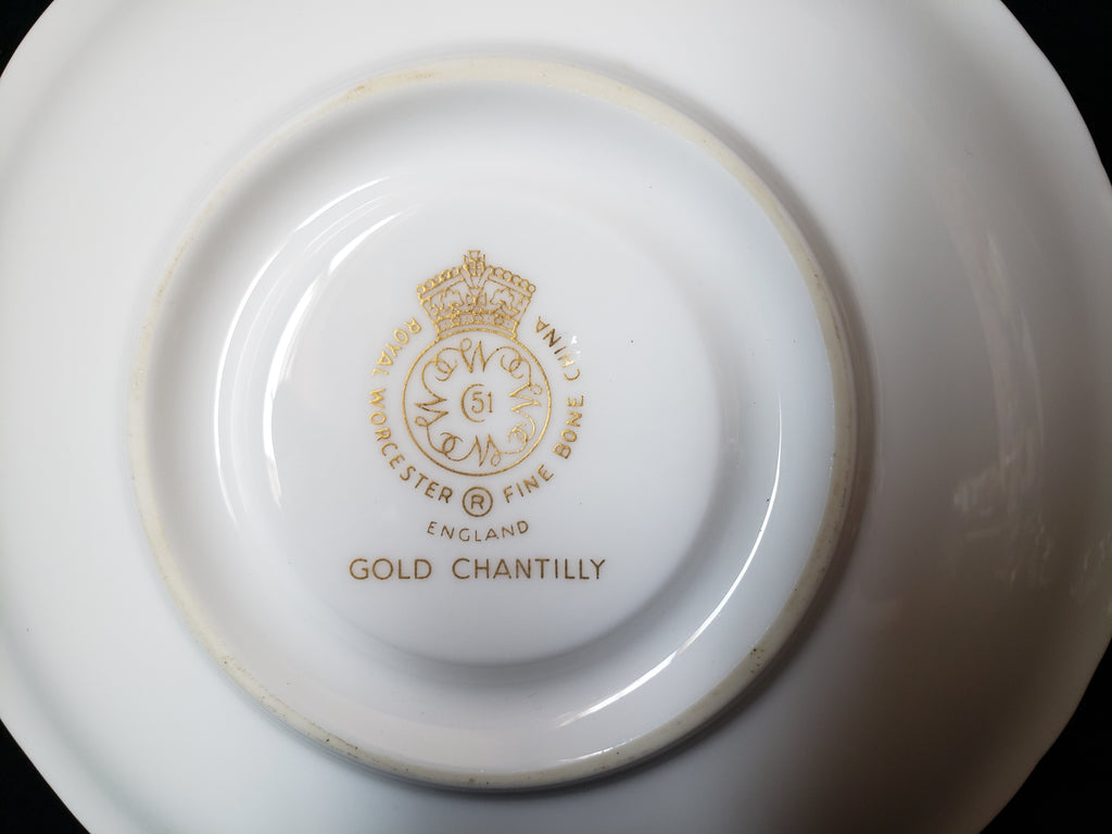 Vintage Royal Worcester Saucer ONLY Gold Chantilly 5-3/4 (lot 2094)