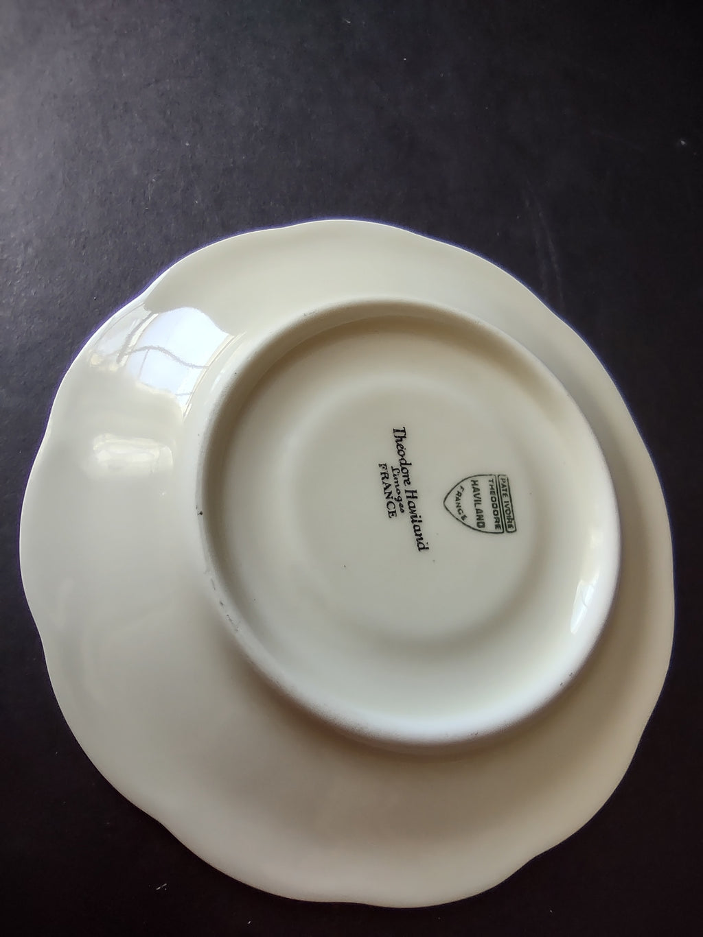 Haviland Limoges Saucer ONLY Peony Flower Cream Color (lot 928)