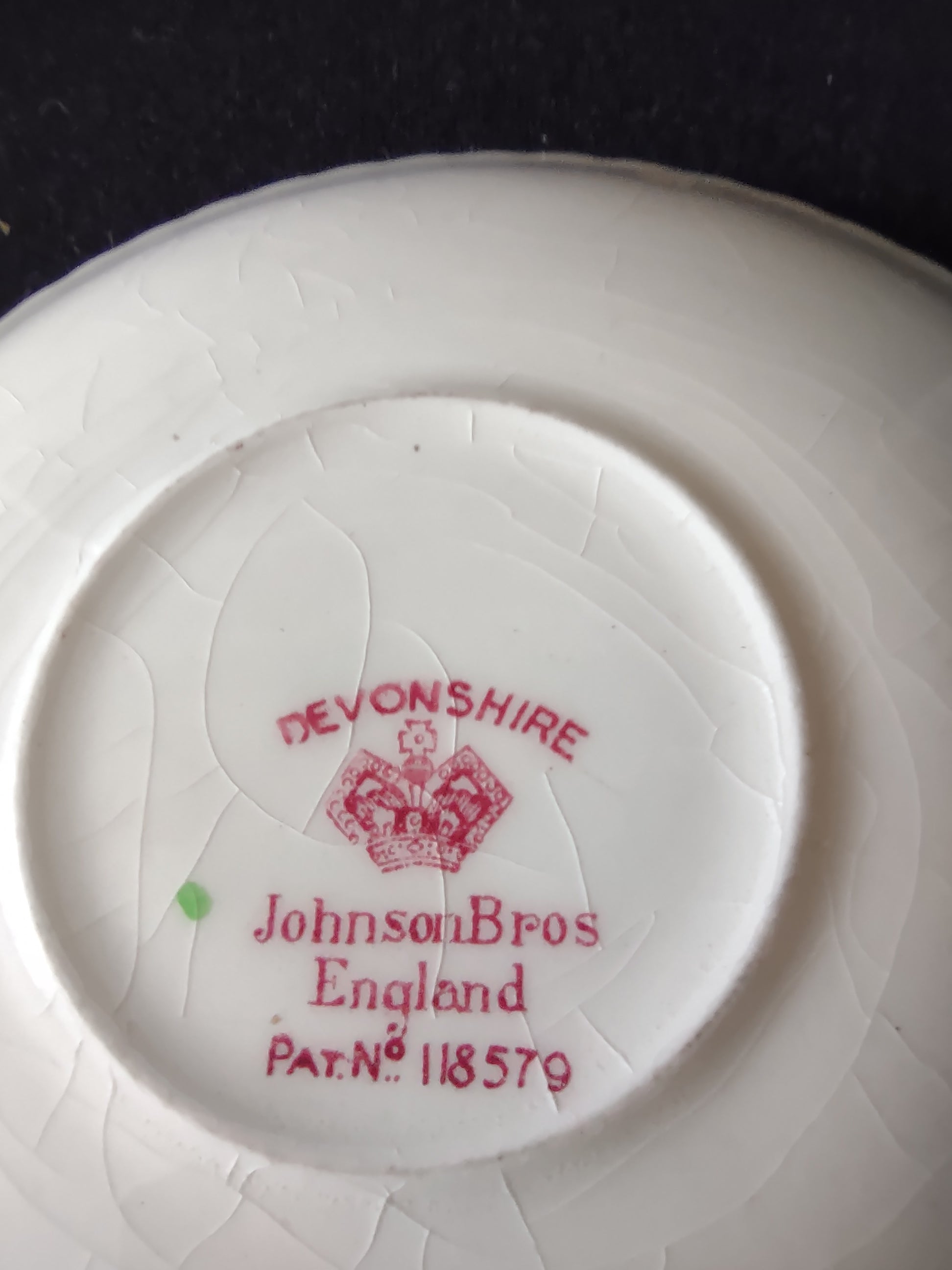 Vintage Johnson Teacup Saucer Ironstone Devonshire Pink x 3 IMPERFECT (lot5670)
