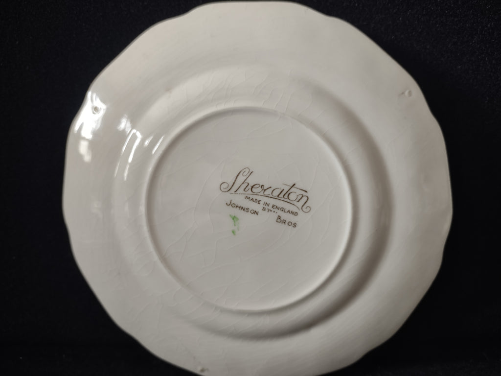 Vintage Johnson Bros Sheraton Ironstone England Bread Plate CRAZING (lot 5623)